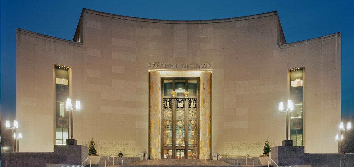 Social Change Artworks Will Be Projected Onto The Brooklyn Public   Brooklyn Public Library At Night 