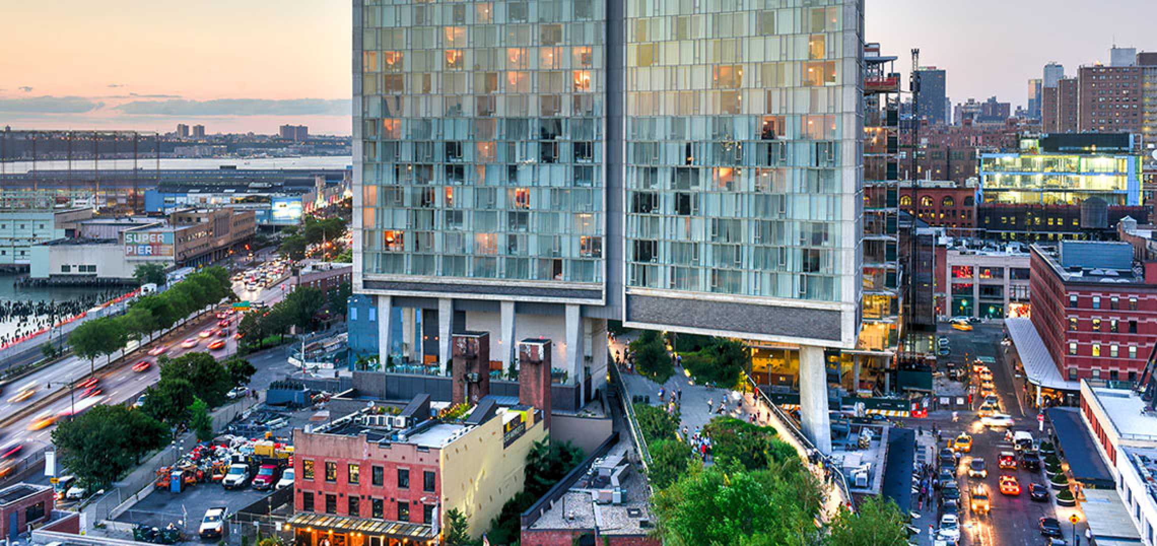 Debris falls from The Standard Hotel onto the High Line; NYC spent
