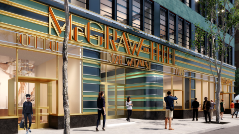 Rendering of the McGraw Hill Building's residential entrance