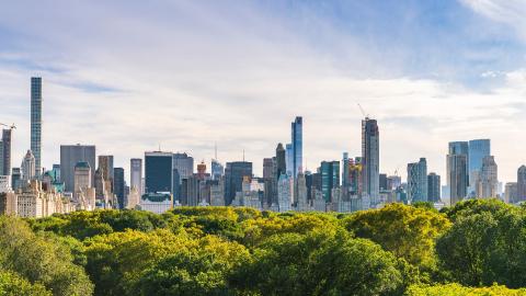 View of Manhattan skyline from Central Park