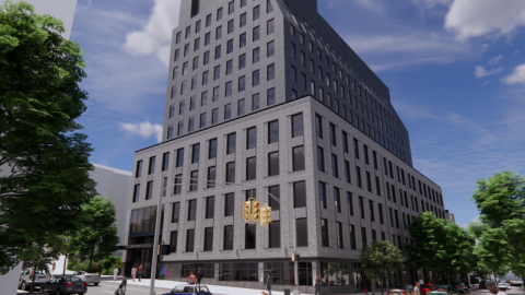Rendering of the new Mount Sinai medical office and community facility building at 1578 Lexington Ave. in East Harlem. Image courtesy of Kutnicki Bernstein Architects