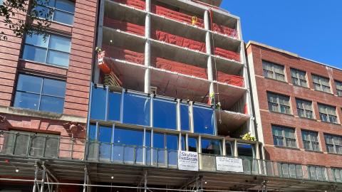 Facade install at 246 W. 18th